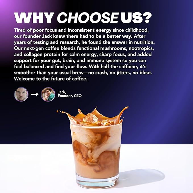 Everyday Dose Premium Adaptogenic Mushroom Coffee with Grass-Fed Collagen, Chaga, Lions Mane &