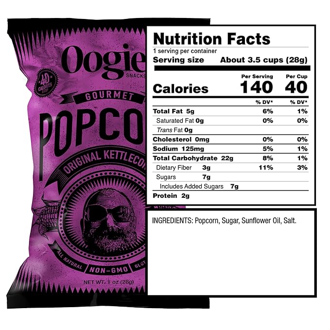 Oogie's Gourmet Popcorn| 16 Pack | Variety Flavor Pack | Gluten Free Popcorn Snacks | 1oz