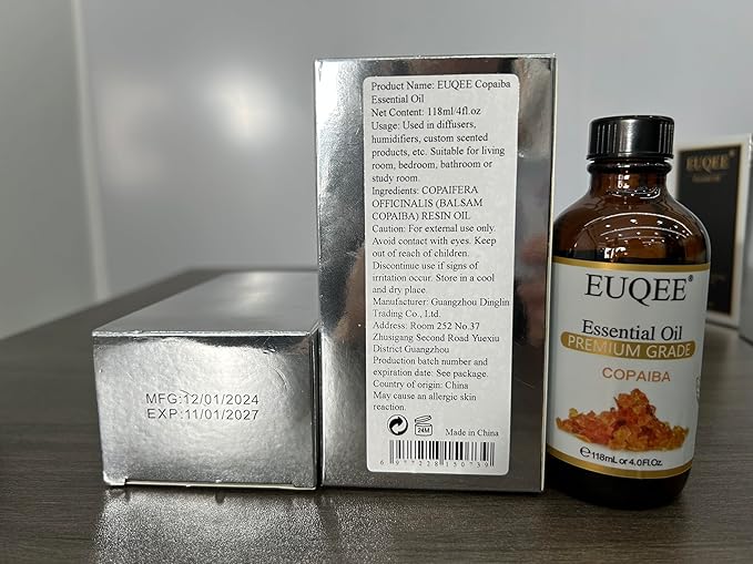 Copaiba Essential Oil 118 ml Pure Copaiba Oil Essential Oil with Dropper for Diffusers, DIY Soap
