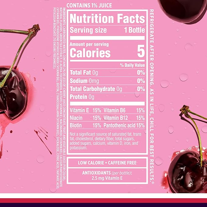 Sparkling Ice, Black Cherry Sparkling Water, Zero Sugar Flavored Water, with Vitamins and