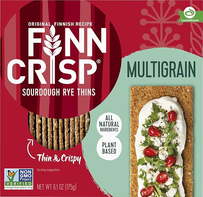 Finn Crisps Multigrain Crispbread 6.1oz 3 Packs | Multipack Authentic Finnish Sourdough Crispbread