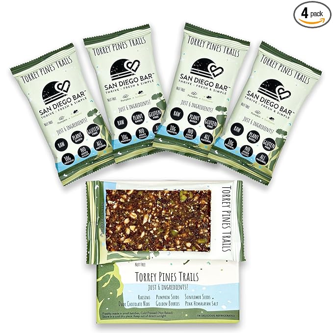 San Diego Bar-Torrey Pines Trails | Pumpkin + Sun Flower | RAW & Vegan Protein Bars | Sugar &