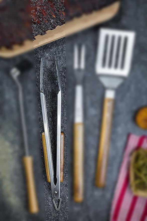 BBQ-AID Pro BBQ Tongs for Grill - 17" Professional Grade Barbecue Tongs for Cooking- Solid & Sturdy