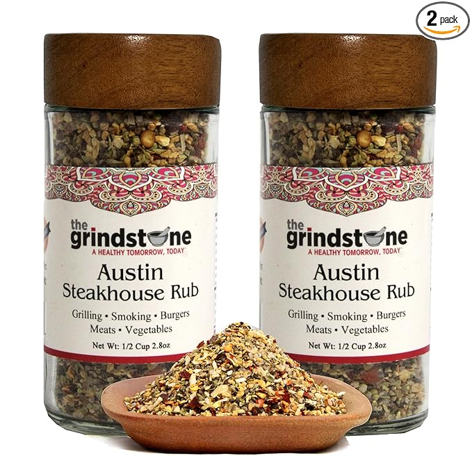 The Grindstone, Austin Steak Rub, Salt-Free dry rub for steaks, tacos, burgers, veggie burgers