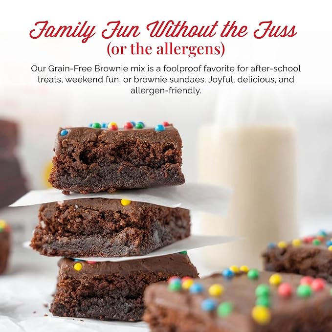 Otto's Naturals Grain-Free Classic Brownie Mix, 11.1 Oz., 6 Pack, Top 9 Allergen-Free, Versatile