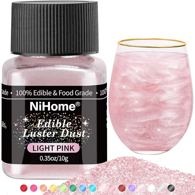 NiHome Edible Food-Grade Glitter Powder Glimmer Luster Dust Metallic Fancy Food Decorating Sprinkle