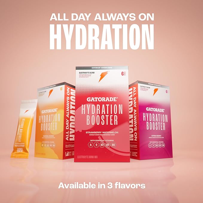 Gatorade Hydration Booster Electrolyte Drink Mix Powder Packets, Citrus Berry, Advanced Electrolyte