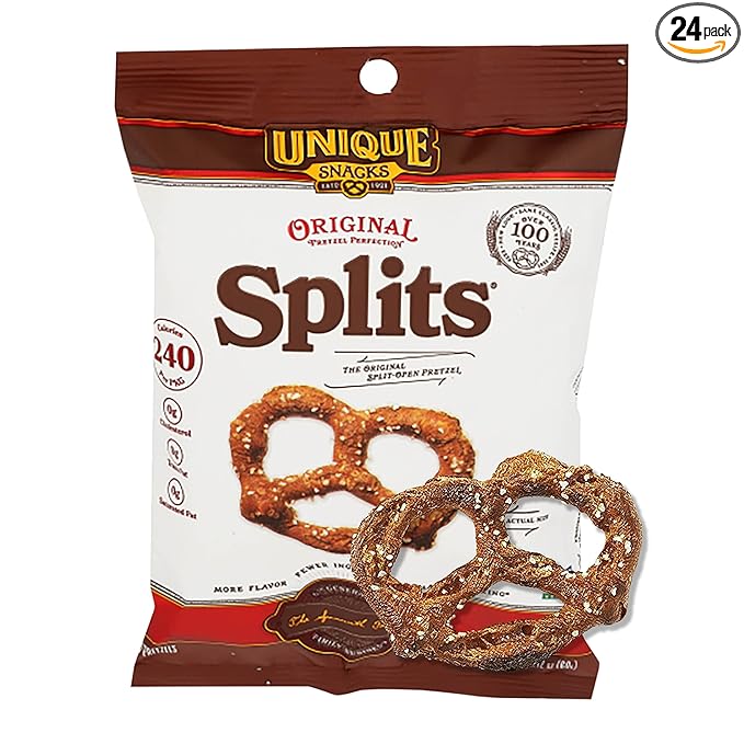 Unique Snacks Original Splits Pretzels, Delicious Homestyle Baked Snack Bag, OU Kosher, and Non-GMO