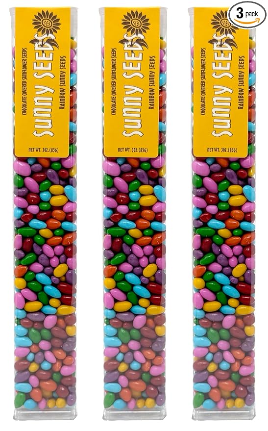 Chocolate Covered Sunflower Seeds Multicolored Candy Coated Treats - Rainbow Party Favors - Sweet