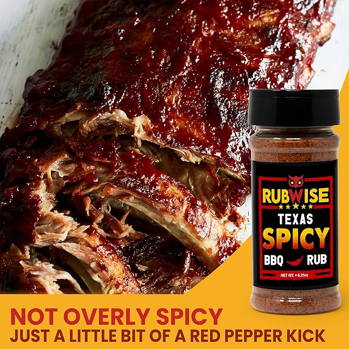 RubWise Texas Style Spicy BBQ Brisket Rub (1 lb) No MSG | Dry Spice Blend Seasonings for Smoking