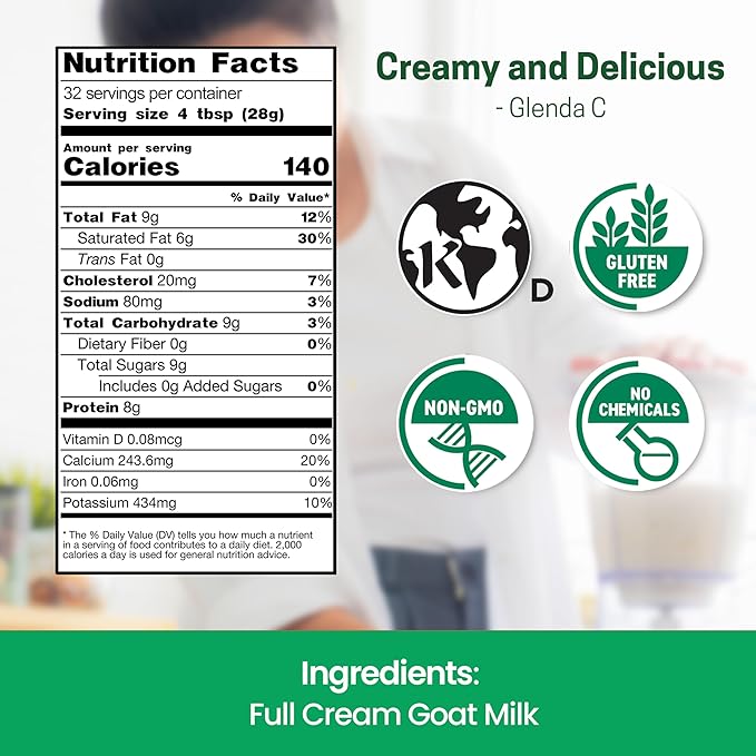 Z Natural Foods Goat Milk Powder - Pure Netherlands Full Cream Milk, Powdered Goat Milk, Highly