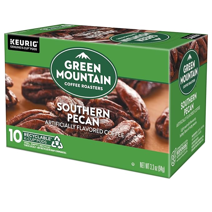 Green Mountain Coffee Roasters Southern Pecan Keurig Single-Serve K-Cup pods, Light Roast Coffee, 60 Count (6 Packs of 10)