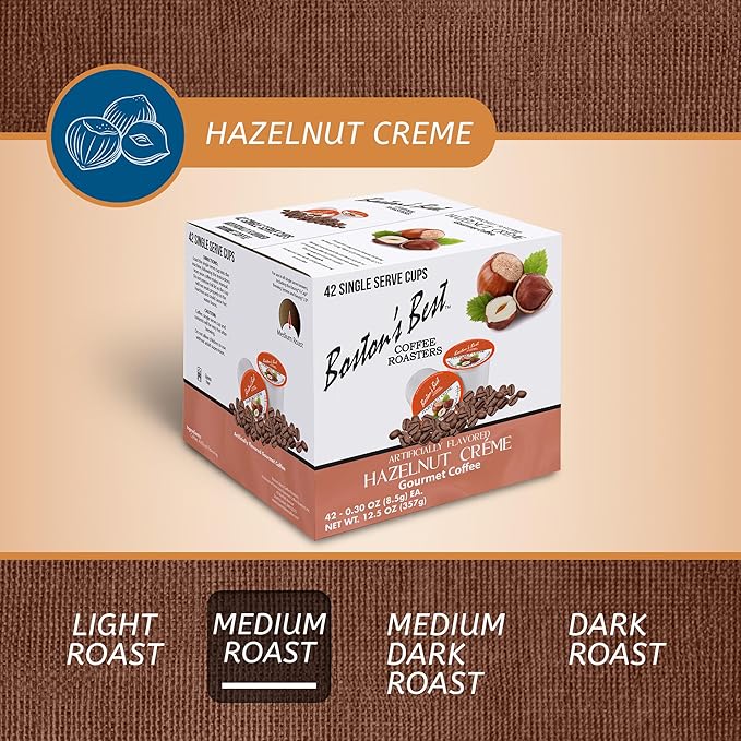 Boston’s Best - Hazelnut Creme Flavored, Delicious Gourmet Coffee Compatible with Keurig® Coffee
