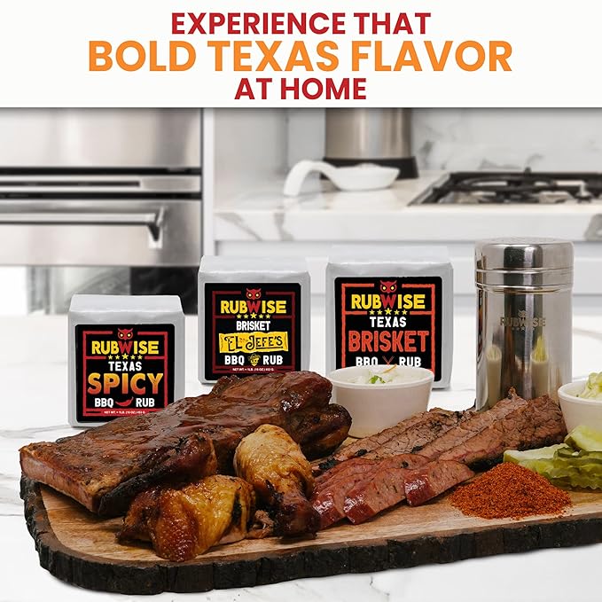 RubWise BBQ Brisket Rub Seasoning Gift Set (3 x 1 lb bags) - Barbecue Spices and Seasonings Variety