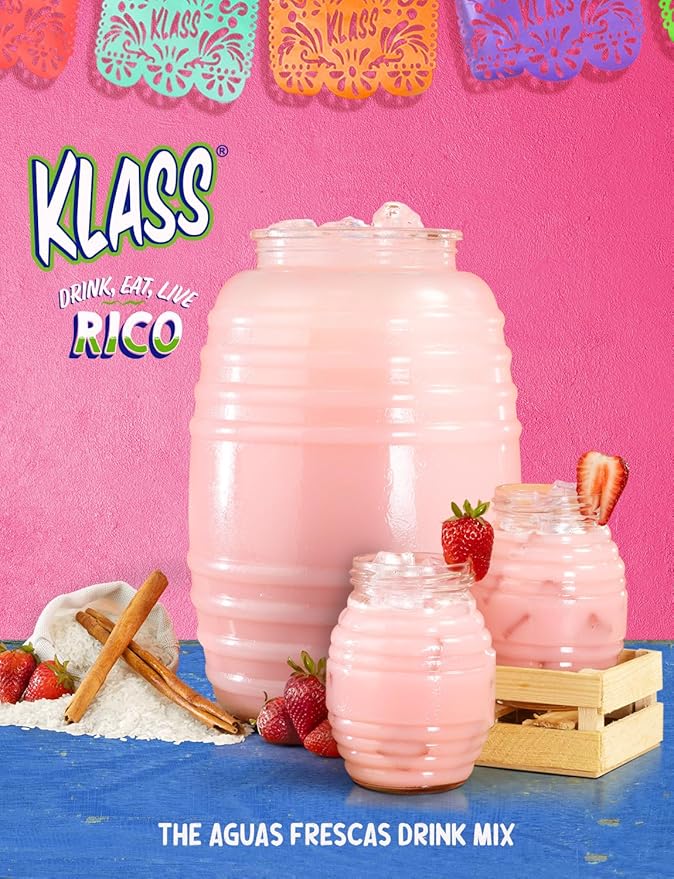 Klass Aguas Frescas | Drink Mix | Horchata & Strawberry Horchata | Flavors From Natural Sources, No