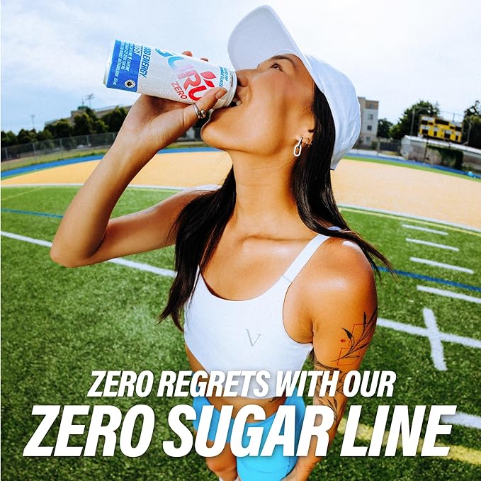GURU ZERO SUGAR Organic Energy Drinks Variety Pack, Clean Energy Drink with Plant Based Natural