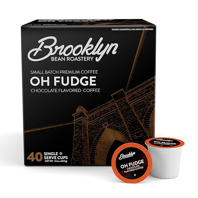 Brooklyn Beans Oh Fudge Gourmet Coffee Pods - Compatible with Keurig K Cup Brewers Including 2.0