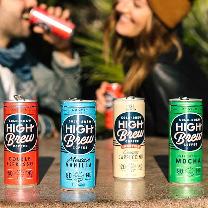 High Brew Coffee, Cold Brew Coffee, Creamy Cappucino, Plus 12g Protein, 8 Fl Oz, Ready-To-Drink