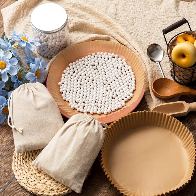 2 Pack White 2 lb Pie Weights for Baking Crust Ceramic Weights Blind Baking Beads with 50 Pcs