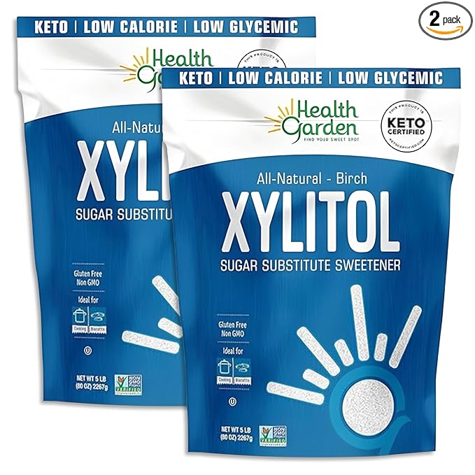 Health Garden Birch Xylitol Sweetener - 5 LB - 2 Pack - Pure Birch Xylitol - Non GMO, Kosher, and