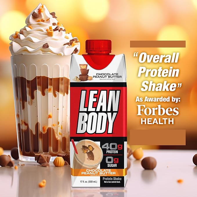 Lean Body Ready-to-Drink Protein Shake, 40g Protein, Whey Blend, 0 Sugar, Gluten Free, 22 Vitamins