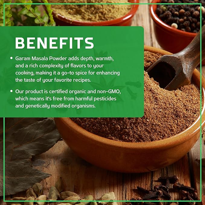 Jiva Organics Organic Garam Masala Powder 7 Ounce - NON-GMO, Salt Free, Premium Indian Spice Blend