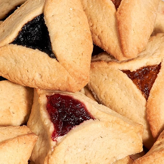 Hamentaschen Cookies Individually Wrapped [12 Count] Filled with Apricot, Prune & Raspberry Jam |