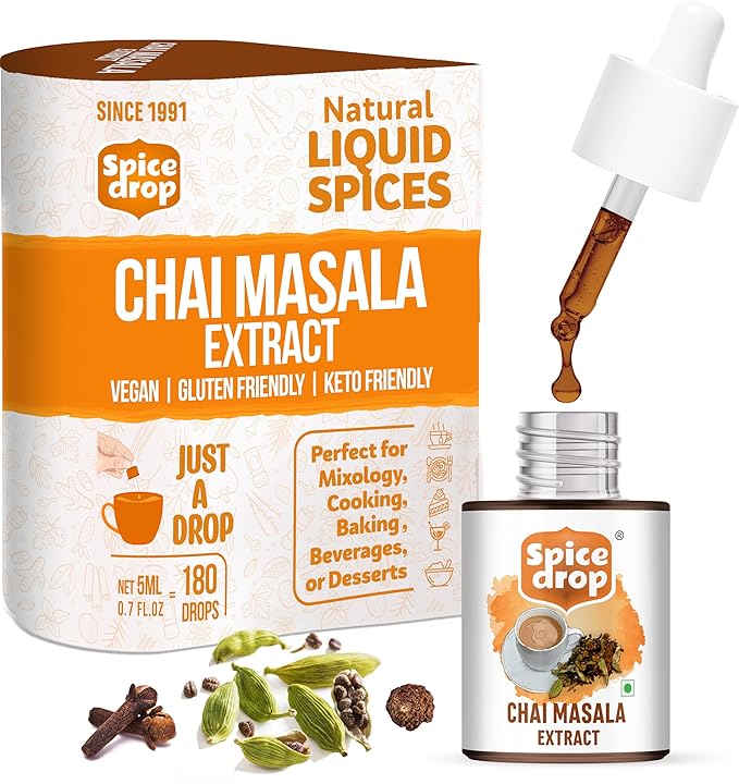 Spice Drop Chai Masala Extract - Tea, Coffee, Latte - Premium Quality & Rich Aroma, Authentic