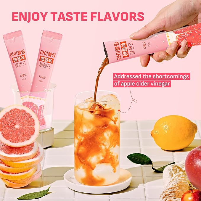 LIVELING] Apple Cider Vinegar Liquid Stick l Grapefruit Flavor, Natural Cleanse with Premium
