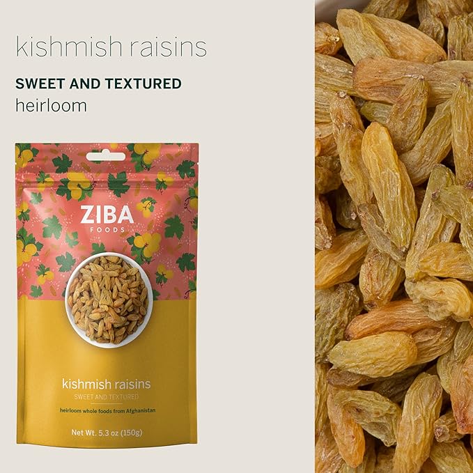Ziba Foods Kishmish Raisins | Non-GMO, Vegan, Whole 30 Friendly & Paleo | Superfood Dry Fruit