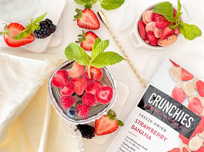 Crunchies Freeze-Dried Fruits, 100% All Natural Crispy Fruit, Non GMO and Kosher, Resealable Freeze