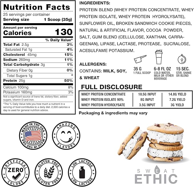 Whey'd Protein Powder, 25 G Whey Protein Blend with Concentrate, Isolate & Hydrolysate, Low Lactose