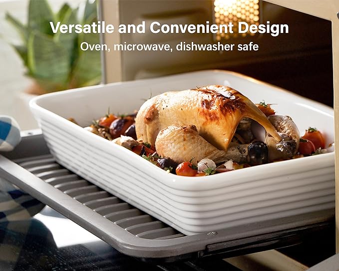 ONEMORE Ceramic Baking Dish, 9x13 Baking Pan Casserole Dish Large Rectangular Baking Dishes for