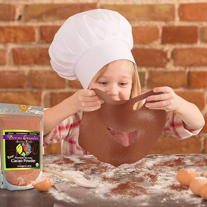 Divine Organics Raw Cacao Powder/Raw Cocoa Powder - Certified Organic - Premium Rio Arriba