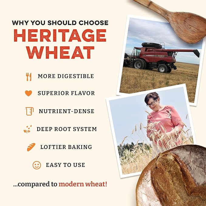Sunrise Flour Mill Heritage Organic Whole Wheat Flour - 5 lbs | Milled from red hard wheat within