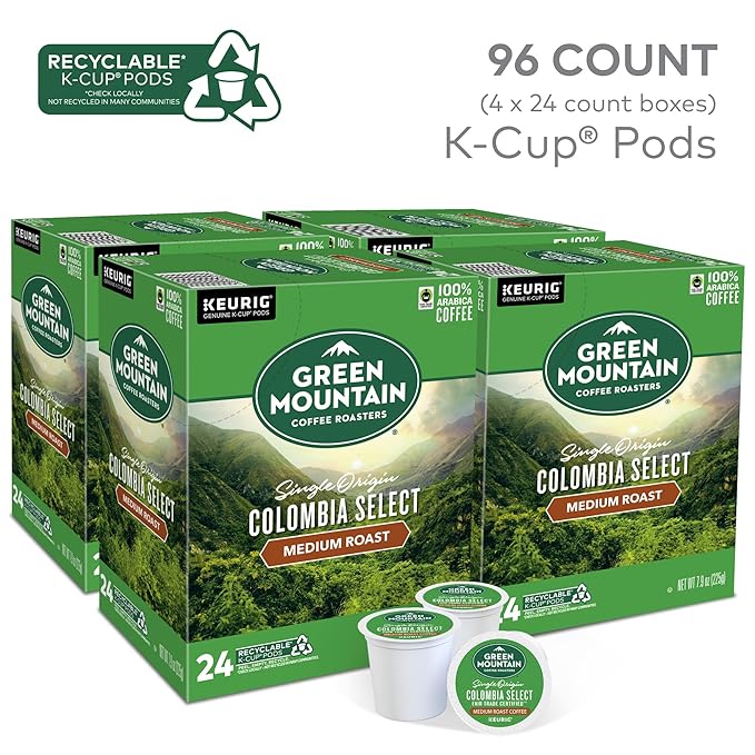 Green Mountain Coffee Roasters Colombia Select Coffee, Keurig Single-Serve K-Cup Pods, Medium Roast