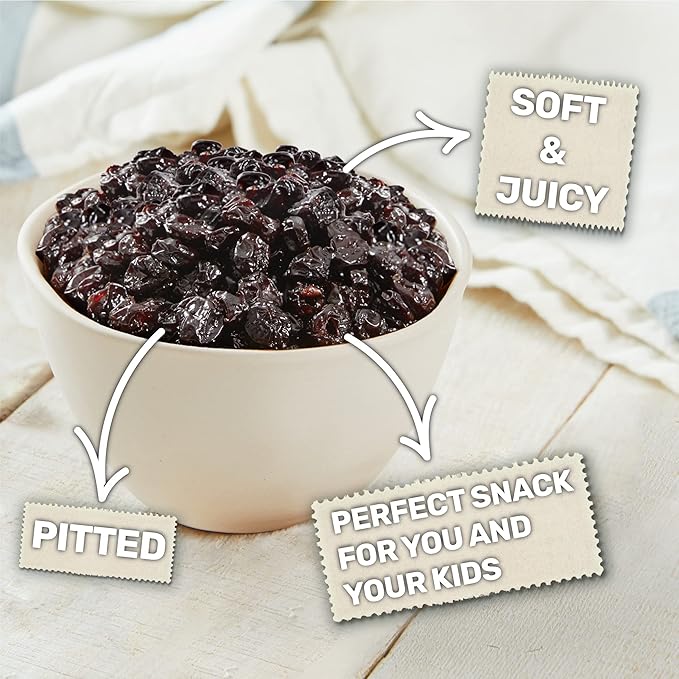 Happy Village Organic Whole Dried Tart Cherries, 10 OZ (2 Packs of 5 OZ) - Soft & Juicy, Kosher