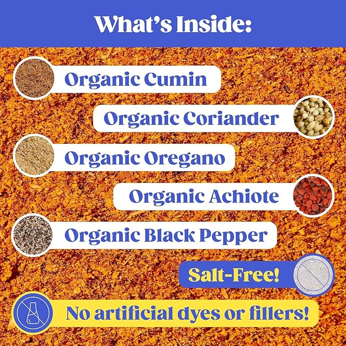 Loisa Seasoning, USDA Organic, Non-GMO, No-MSG, No Preservatives, No Artificial Coloring, No