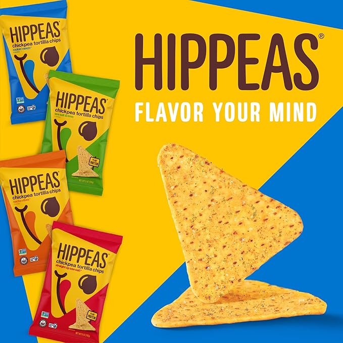 Hippeas Chickpea Tortilla Chips, Nacho Vibes, 1 Ounce (Pack of 18), 3g Protein, 3g Fiber, Vegan