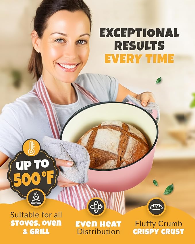 Dutch Oven for Bread Baking - incl. Sourdough Bread-Baking Supplies like Banneton Bread-Proofing