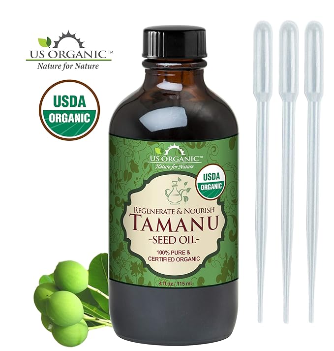US Organic Tamanu Oil, USDA Certified Organic, 100% Pure Virgin Cold Pressed Unrefined, Dark Green