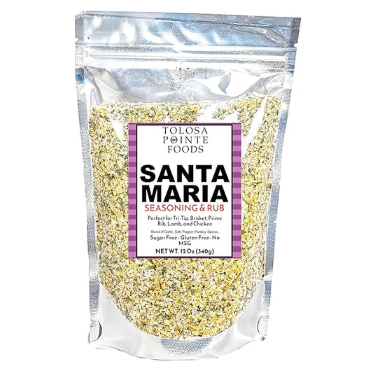 Tolosa Pointe Santa Maria Seasoning & BBQ Rub, 12 Oz, Sugar Free, Gluten Free, for Tri Tip, Pork