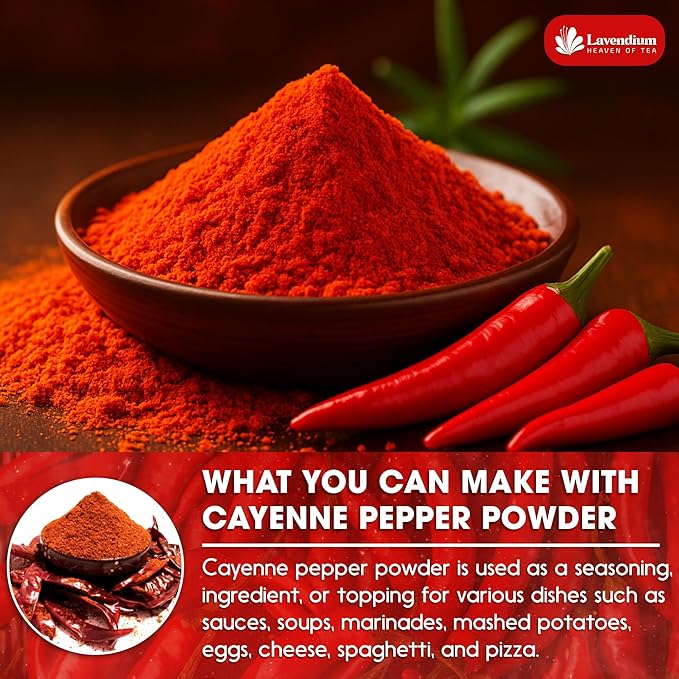 Lavendium, Premium 1.56 lbs Cayenne Pepper Powder??Pure Ground Red Pepper, Bold and Spicy Flavor