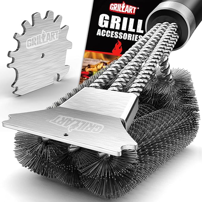 GRILLART Grill Brush and Scraper,18 Inch BBQ Grill Cleaning Brush Kit, Safe Wire Scrubber