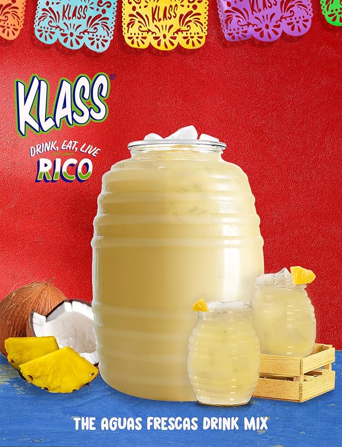 Klass Aguas Frescas | Drink Mix | Variety Pack Of Mixed Flavors | Pina Colada, Cucumber Limeade