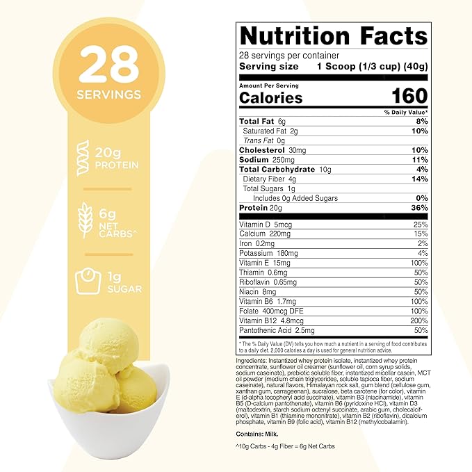 TransformHQ Meal Replacement Shake Powder 28 Servings (Pineapple Ice Cream Flavored) - Gluten Free
