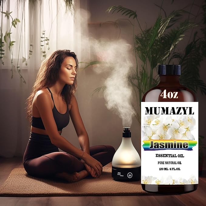Jasmine Essential Oil, Jasmine Oil 4 Fl Oz 120ML for Diffuser Humidifier Yoga Cleaning DIY Candle
