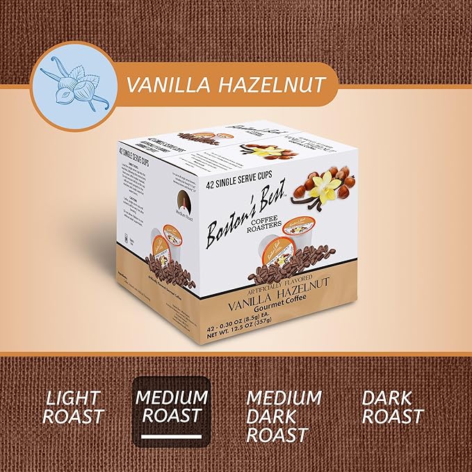 Boston’s Best - Vanilla Hazelnut Delicious Medium Roast Coffee, Flavored Gourmet Compatible with