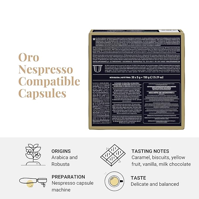 Caffe' Vergnano 1882 Medium Roast Espresso Original Line Machine Compatible Capsules, Single-Serve