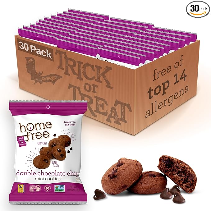 Homefree Treats You Can Trust Gluten Free Mini Cookies, Single Serve, Double Chocolate Chip, 0.95